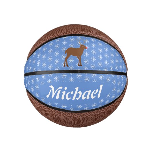 Kute kerstrendiertje met Red Nose Custom Basketbal (Voorkant)
