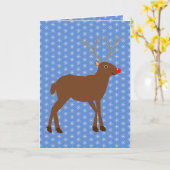 Kute kerstrendiertje met Red Nose Custom Kaart (Gele Bloem)