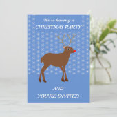 Kute kerstrendiertje met Red Nose Custom Kaart (Staand voorkant)