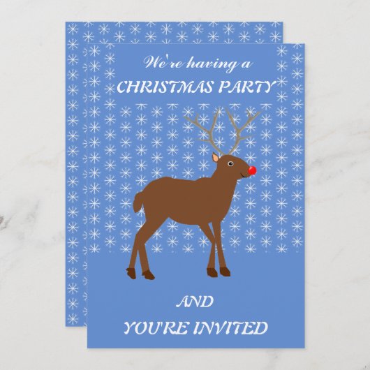 Kute kerstrendiertje met Red Nose Custom Kaart (Voorkant / Achterkant)