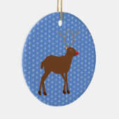 Kute kerstrendiertje met Red Nose Custom Keramisch Ornament (Rechts)