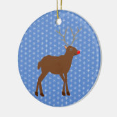 Kute kerstrendiertje met Red Nose Custom Keramisch Ornament (Links)