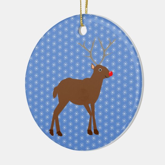 Kute kerstrendiertje met Red Nose Custom Keramisch Ornament (Links)