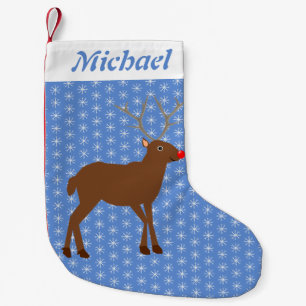 Kute kerstrendiertje met Red Nose Custom Kleine Kerstsok