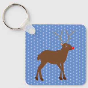 Kute kerstrendiertje met Red Nose Custom Sleutelhanger