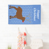 Kute kerstrendiertje met Red Nose Custom Spandoek (Insitu)