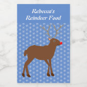 Kute kerstrendiertje met Red Nose Custom Voedselcontainer Etiket (Enkel label)