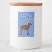 Kute kerstrendiertje met Red Nose Custom Voedselcontainer Etiket (Voorkant)