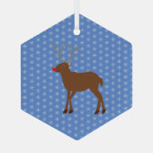 Kute kerstrendiertje met rode neus glas ornament (Achterkant)