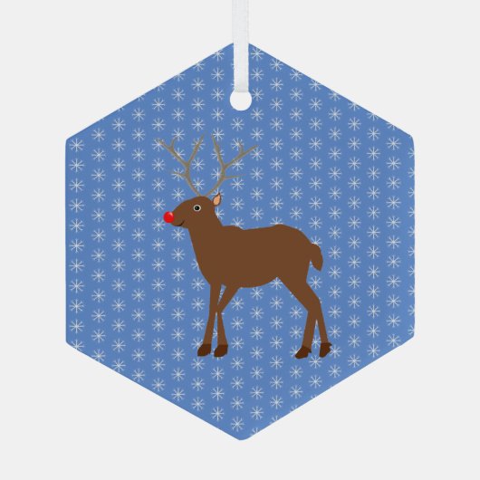 Kute kerstrendiertje met rode neus glas ornament (Achterkant)