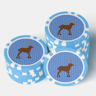 Kute kerstrendiertje met rode neus poker chips