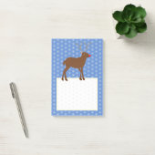 Kute kerstrendiertje met rode neus post-it® notes (Kantoor)