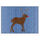 Kute kerstrendiertje met rode neus snijplank (Voorkant)