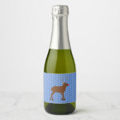 Kute kerstrendiertje met rode neus sparkling wijnetiket (Voorkant)