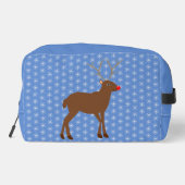 Kute kerstrendiertje met rode neus toilettasje (Achterkant)