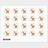 Kute kerstrendiertje met Snowflakes Sticker (Vel)