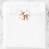 Kute kerstrendiertje met Snowflakes Sticker (Tas)