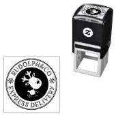 Kute kerstrenrendierexpresbezorging  zelfinktende stempel (In situ)