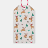 Kute kerstrenrendiertje cadeaulabel (Achterkant)