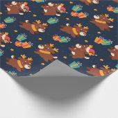 Kute kerstrenrendiertje cadeaupapier (Hoek)