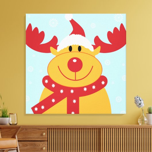 Kute kerstrenrendiertje canvas afdruk (Insitu (Woonkamer))