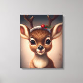 Kute kerstrenrendiertje canvas afdruk (Voorkant)