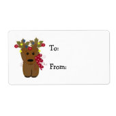 Kute kerstrenrendiertje etiket (Voorkant)