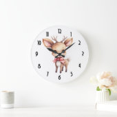 Kute kerstrenrendiertje grote klok (Huis)