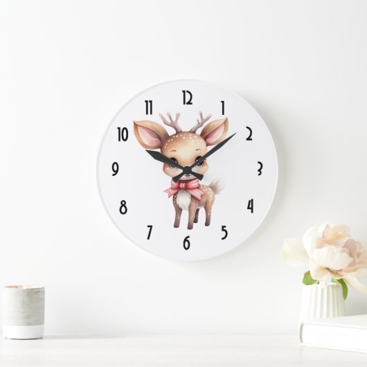 Kute kerstrenrendiertje grote klok (Huis)