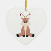Kute kerstrenrendiertje keramisch ornament (Voorkant)