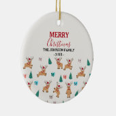 Kute kerstrenrendiertje keramisch ornament (Rechts)