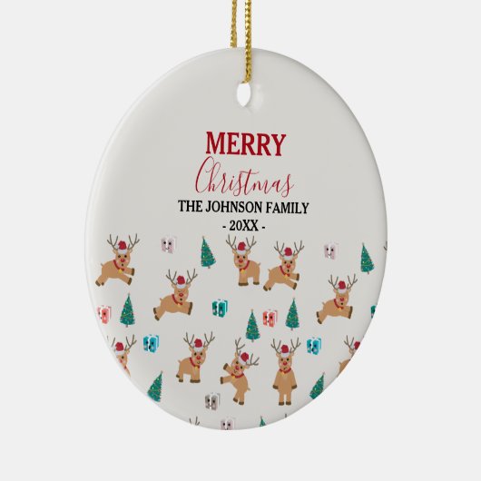 Kute kerstrenrendiertje keramisch ornament (Rechts)