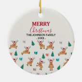 Kute kerstrenrendiertje keramisch ornament (Achterkant)