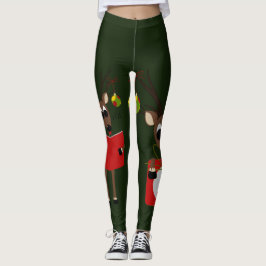 Kute kerstrenrendiertje leggings