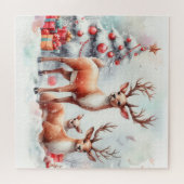 Kute kerstrenrendiertje legpuzzel (Horizontaal)