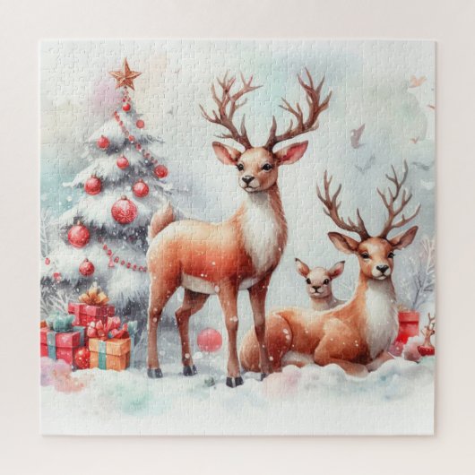 Kute kerstrenrendiertje legpuzzel (Verticaal)