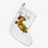 Kute kerstrenrendiertje met wolken kleine kerstsok (Voorkant (Hangend))