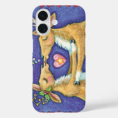 Kute kerstrenrendiertje, Romantic Kiss w Mistletoe Case-Mate iPhone Case (Achterkant)
