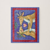 Kute kerstrenrendiertje, Romantic Kiss w Mistletoe Legpuzzel (Verticaal)