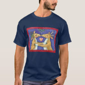 Kute kerstrenrendiertje, Romantic Kiss w Mistletoe T-shirt (Voorkant)