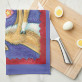 Kute kerstrenrendiertje, Romantic Kiss w Mistletoe Theedoek (Quarter Fold)