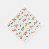 Kute kerstrenrendiertje servet (Hoek)