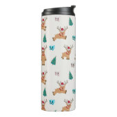 Kute kerstrenrendiertje thermosbeker (Gedraaid links)