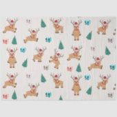 Kute kerstrenrendiertje tissuepapier (Voorkant)