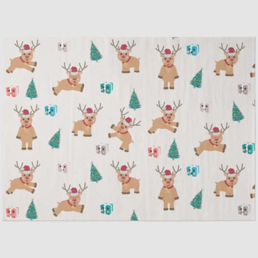 Kute kerstrenrendiertje tissuepapier (Voorkant)