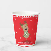 Kute kerstrenrendierwinter Kinder Persoonlijk Papieren Bekers (Achterkant)