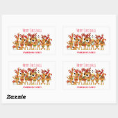 Kute kerstrenrenrendiertje die zingt rechthoekige sticker (Vel)