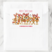 Kute kerstrenrenrendiertje die zingt rechthoekige sticker (Tas)