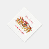 Kute kerstrenrenrendiertje die zingt servet (Hoek)