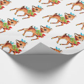 Kute kerstrenrenrendiertje  Retro Sweet Cadeaupapier (Hoek)